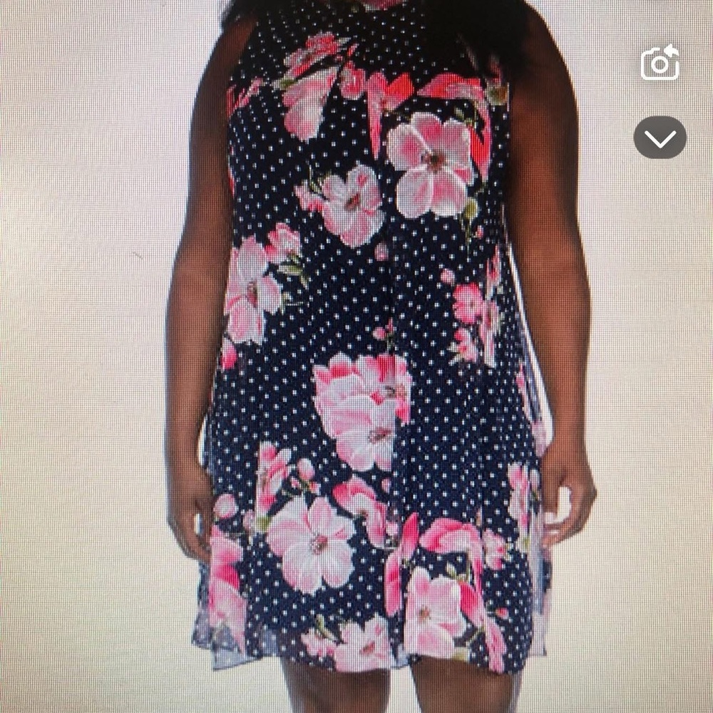 Robbie Bee Floral Polka Dot Dress